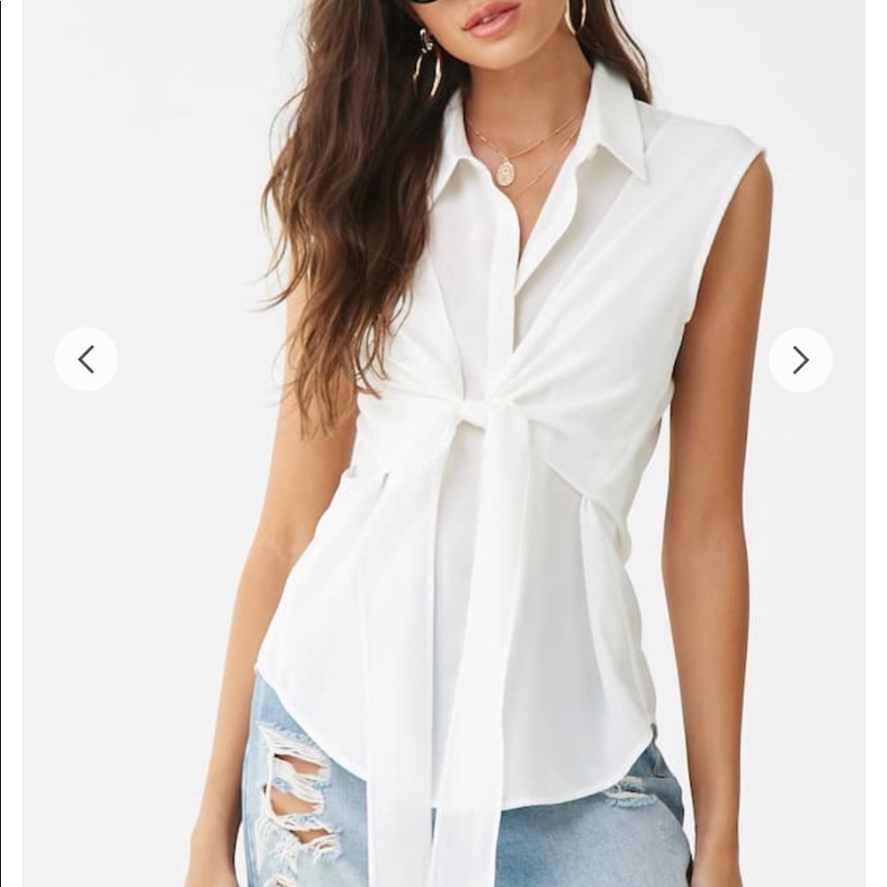 Semi Sheer Button Front Shirt - Picture 2 of 6